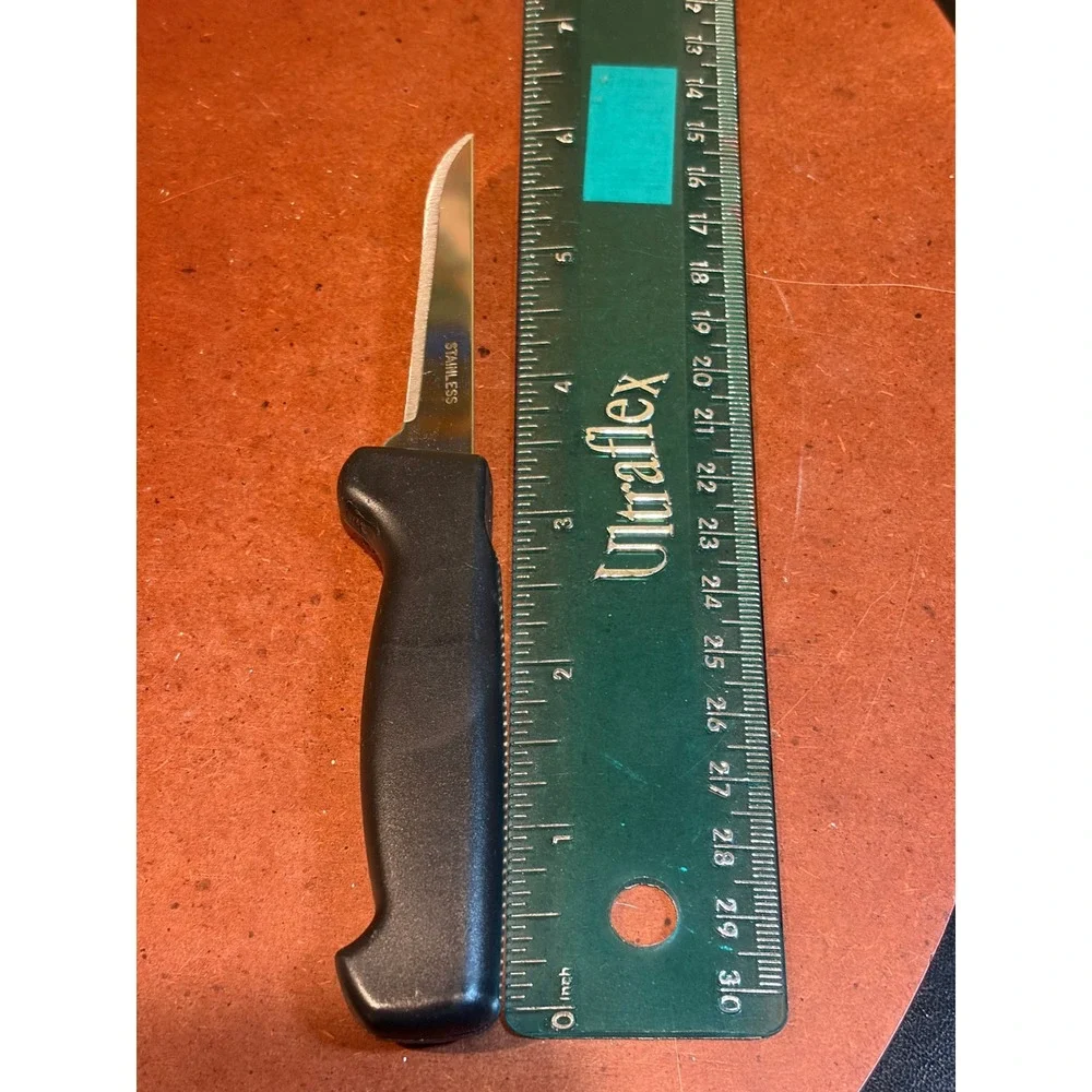 Stainless Steel Paring Knife Black Handle 3 Inch Blade Kitchen Utility Tool